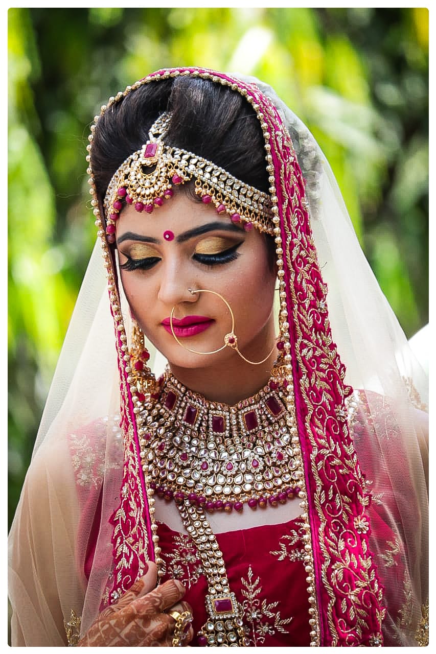 Bride with complete bridal makeup look in Patel Nagar